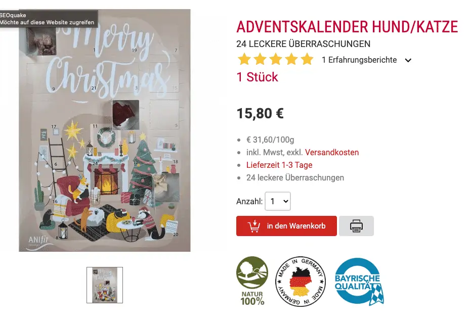 Adventskalender für Hunde